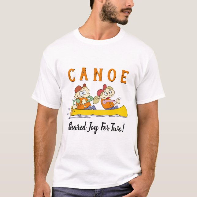 Canoe Shared Joy For Two Cute Cartoon T-Shirt (Front)