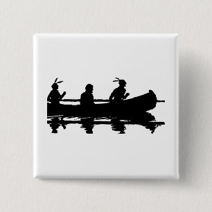 Canoe Silhouette 15 Cm Square Badge