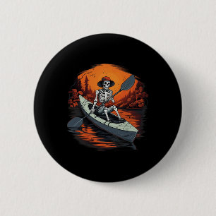 Canoe Skeleton Funny Kayaking Canoeing Halloween K 6 Cm Round Badge