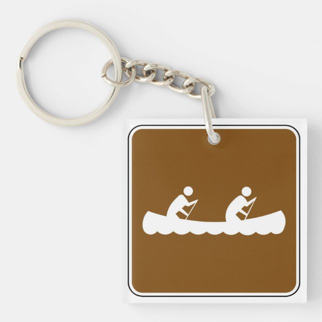 Canoe Symbol Sign Key Ring (Front)