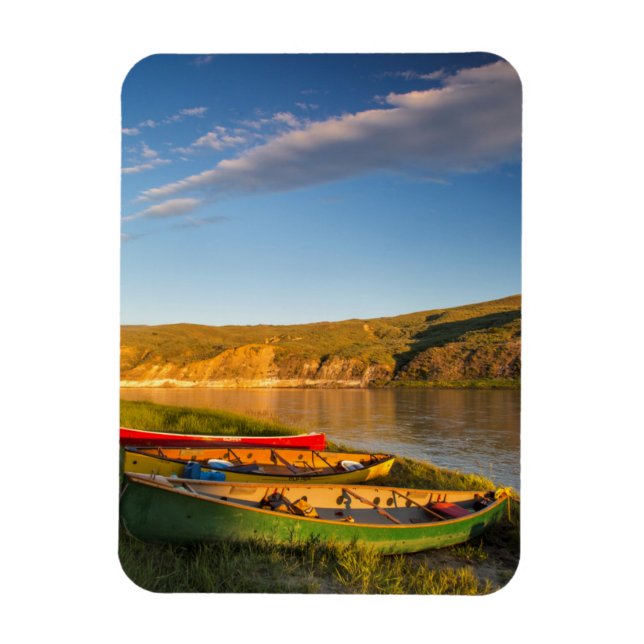 Canoeing Along The White Cliffs Of Missouri Magnet (Vertical)