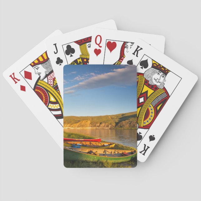 Canoeing Along The White Cliffs Of Missouri Playing Cards (Back)