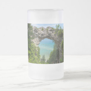 Canoeing At Arch Rock Frosted Glass Beer Mug