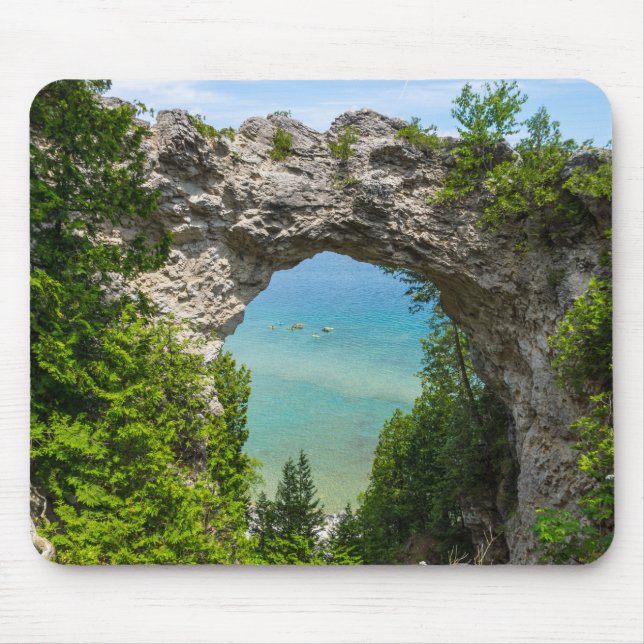 Canoeing At Arch Rock Mouse Mat (Front)