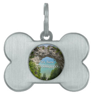 Canoeing At Arch Rock Pet ID Tag