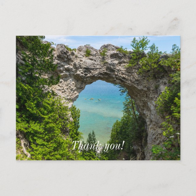 Canoeing At Arch Rock Postcard (Front)