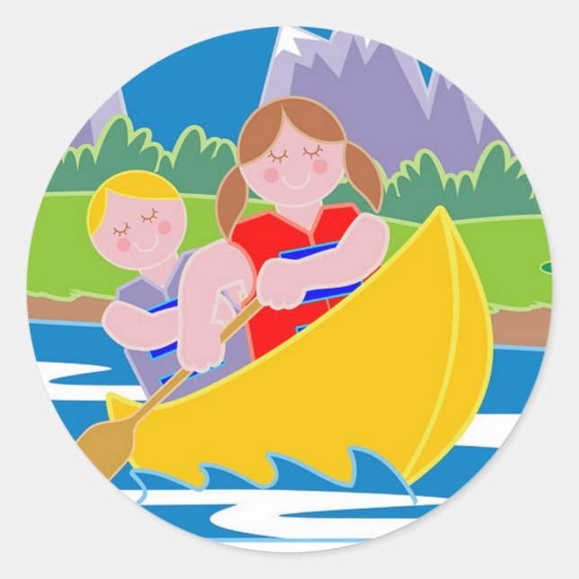 Canoeing Classic Round Sticker (Front)