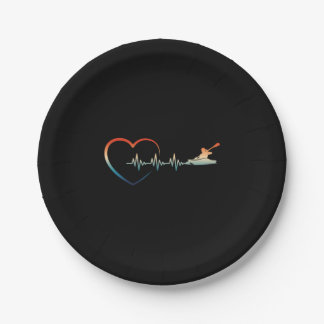 Canoeing Heartbeat Kayaking Paper Plate