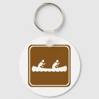 Canoeing Highway Sign Key Ring