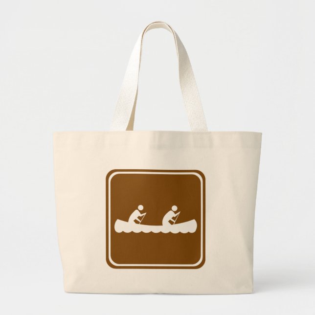 Canoeing Highway Sign Large Tote Bag (Front)