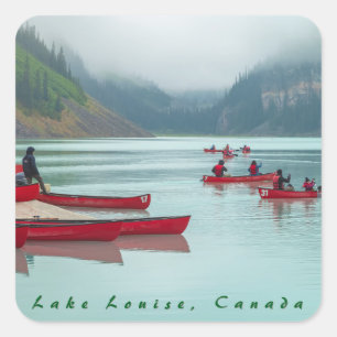 Canoeing in Lake Louise Square Sticker