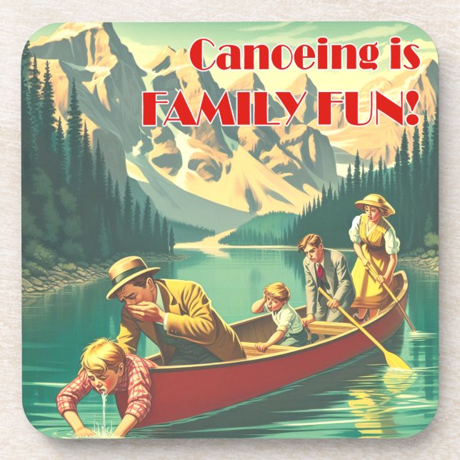 Canoeing Is Family Fun Coaster (Front)