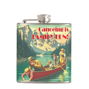 Canoeing Is Family Fun Hip Flask