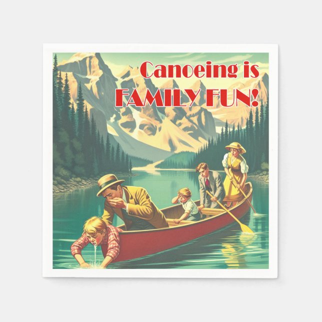 Canoeing Is Family Fun Napkin (Front)