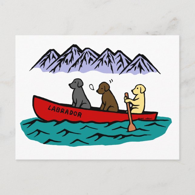 Canoeing Labrador Retrievers Postcard (Front)