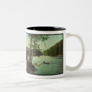 Canoeing on an Adirondack Mountain Stream Two-Tone Coffee Mug