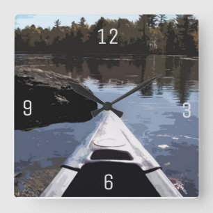 Canoeing On the Lake Square Wall Clock