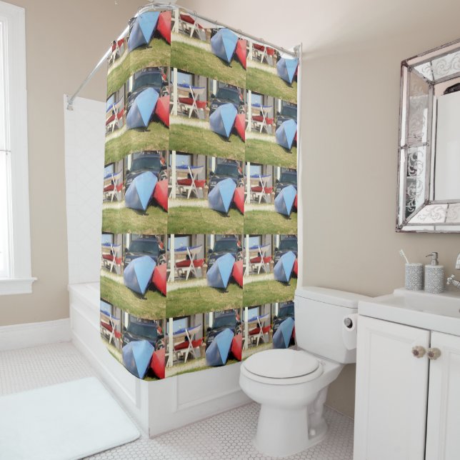 Canoes And Kayaks by Shirley Taylor Shower Curtain (In Situ)