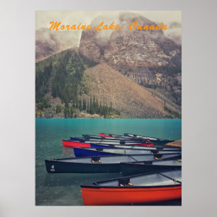 Canoes at Moraine Poster