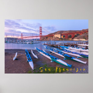 Canoes at the Beach Poster
