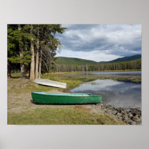 Canoes By The lake Montana Photography  Poster
