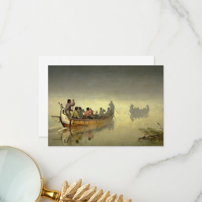 Canoes in Fog, Lake Superior by F. A. Hopkins Thank You Card (Front/Back In Situ)