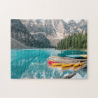 Canoes on Moraine Lake Banff National Park Canada