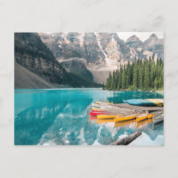 Canoes on Moraine Lake Banff National Park Canada