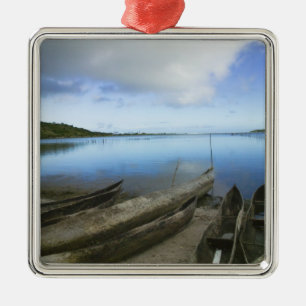 Canoes on the beach, Antananarivo, Madagascar Metal Tree Decoration