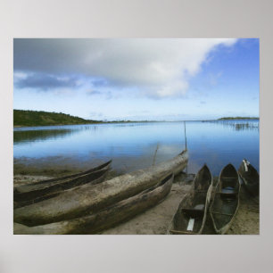Canoes on the beach, Antananarivo, Madagascar Poster