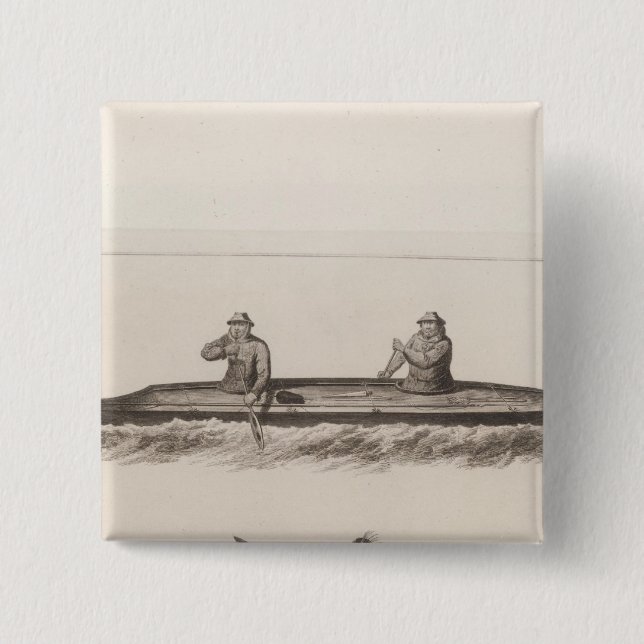 Canoes, Oonalashka, Alaska 15 Cm Square Badge (Front)