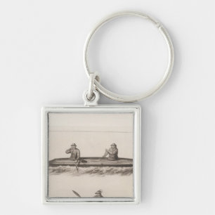 Canoes, Oonalashka, Alaska Key Ring