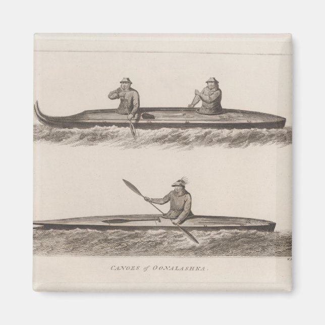 Canoes, Oonalashka, Alaska Magnet (Front)