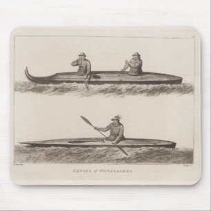Canoes, Oonalashka, Alaska Mouse Mat