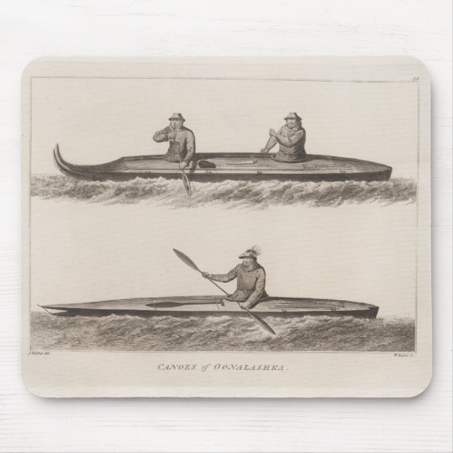 Canoes, Oonalashka, Alaska Mouse Mat (Front)