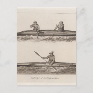 Canoes, Oonalashka, Alaska Postcard