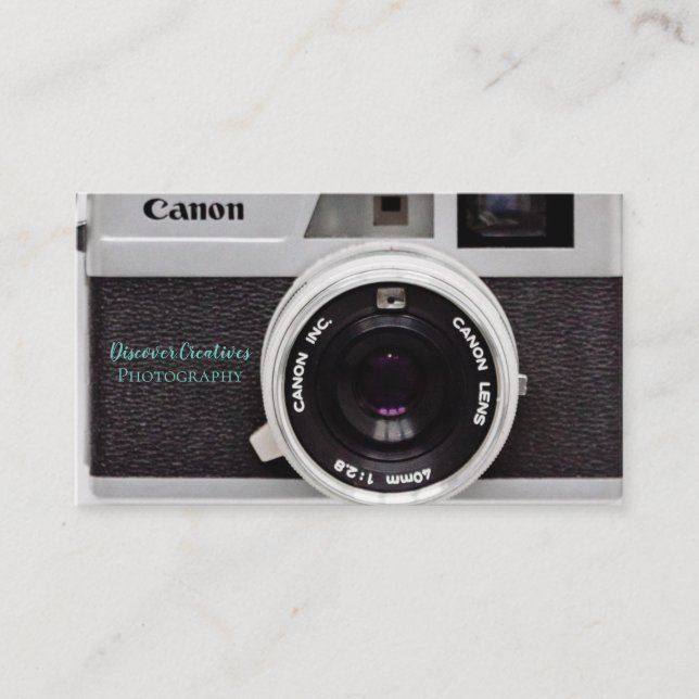 Canon Camera Lens Business Cards for Photographers (Front)