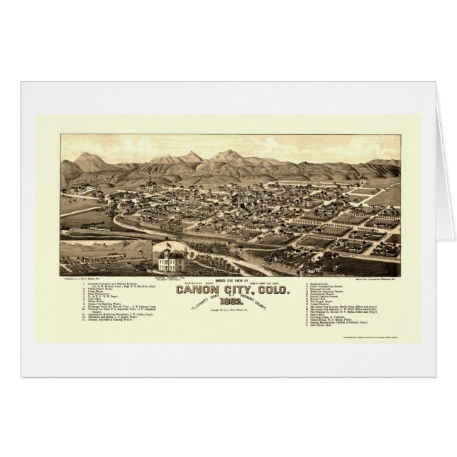 Canon City, CO Panoramic Map - 1882 (Front Horizontal)