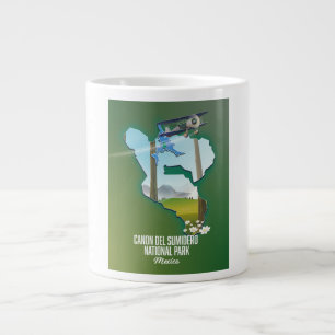 Canon del Sumidero, mexico map Large Coffee Mug