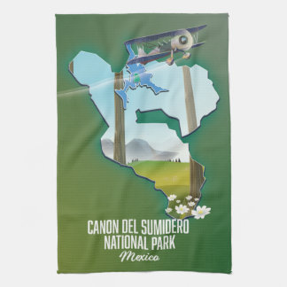 Canon del Sumidero, mexico map Tea Towel