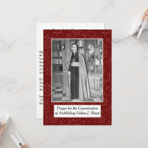 CANONIZATION ARCHBISHOP FULTON SHEEN PRAYER CARD