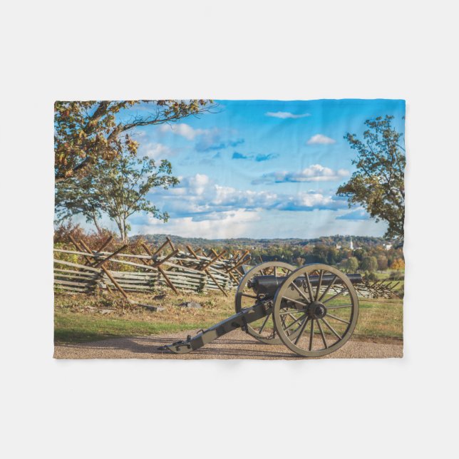 Canons at Gettysburg Fleece Blanket (Front (Horizontal))