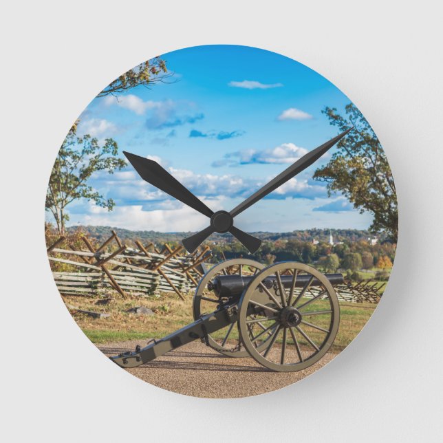 Canons at Gettysburg Round Clock (Front)