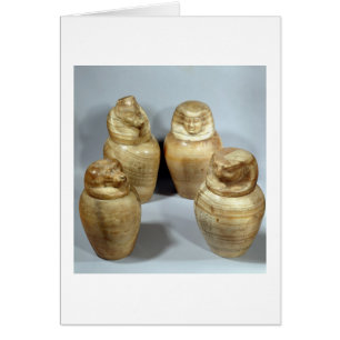 Canopic jars of Hor-ir-aa, Saite (alabaster)