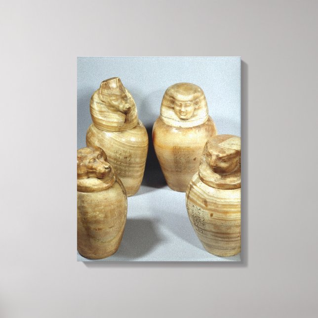Canopic jars of Hor-ir-aa, Saite (alabaster) Canvas Print (Front)