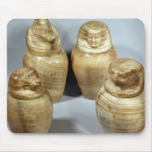 Canopic jars of Hor-ir-aa, Saite (alabaster) Mouse Mat