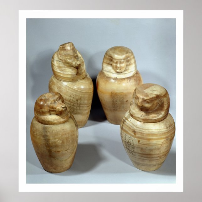 Canopic jars of Hor-ir-aa, Saite (alabaster) Poster (Front)