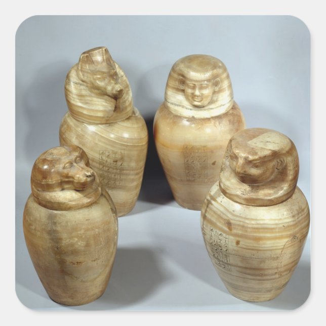 Canopic jars of Hor-ir-aa, Saite (alabaster) Square Sticker (Front)