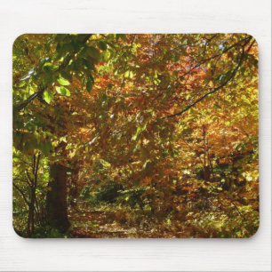 Canopy of Fall Leaves II Yellow Autumn Photography Mouse Mat