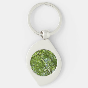 Canopy of Spring Leaves Green Nature Scene Key Ring